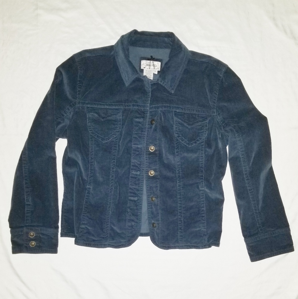 Women's blue lightweight corduroy jacket